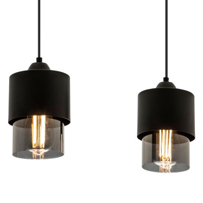 Подвесной светильник с 2-мя плафонами из дымчатого стекла Volta Flos Duo Hanging Lamp