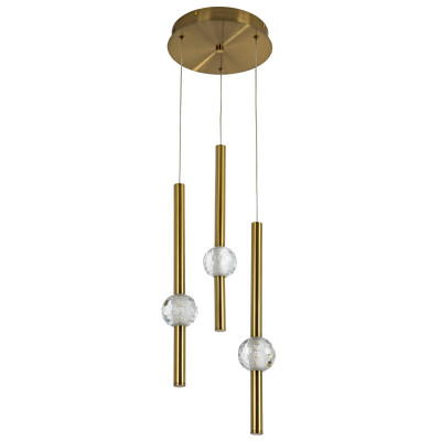 Подвесной светильник с 3-мя плафонами Celestin Spheres Brass Hanging Lamp
