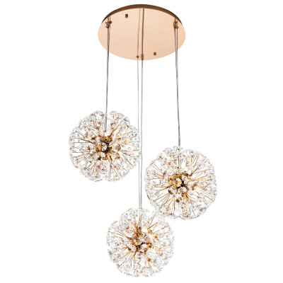 Подвесной светильник с 3-мя плафонами Crystal Dandelions Hanging Lamp