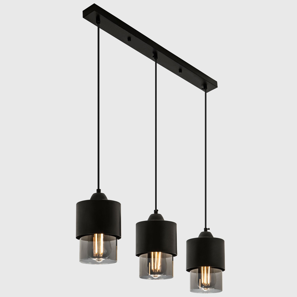 Подвесной светильник с 3-мя плафонами из дымчатого стекла Volta Flos Trio Hanging Lamp