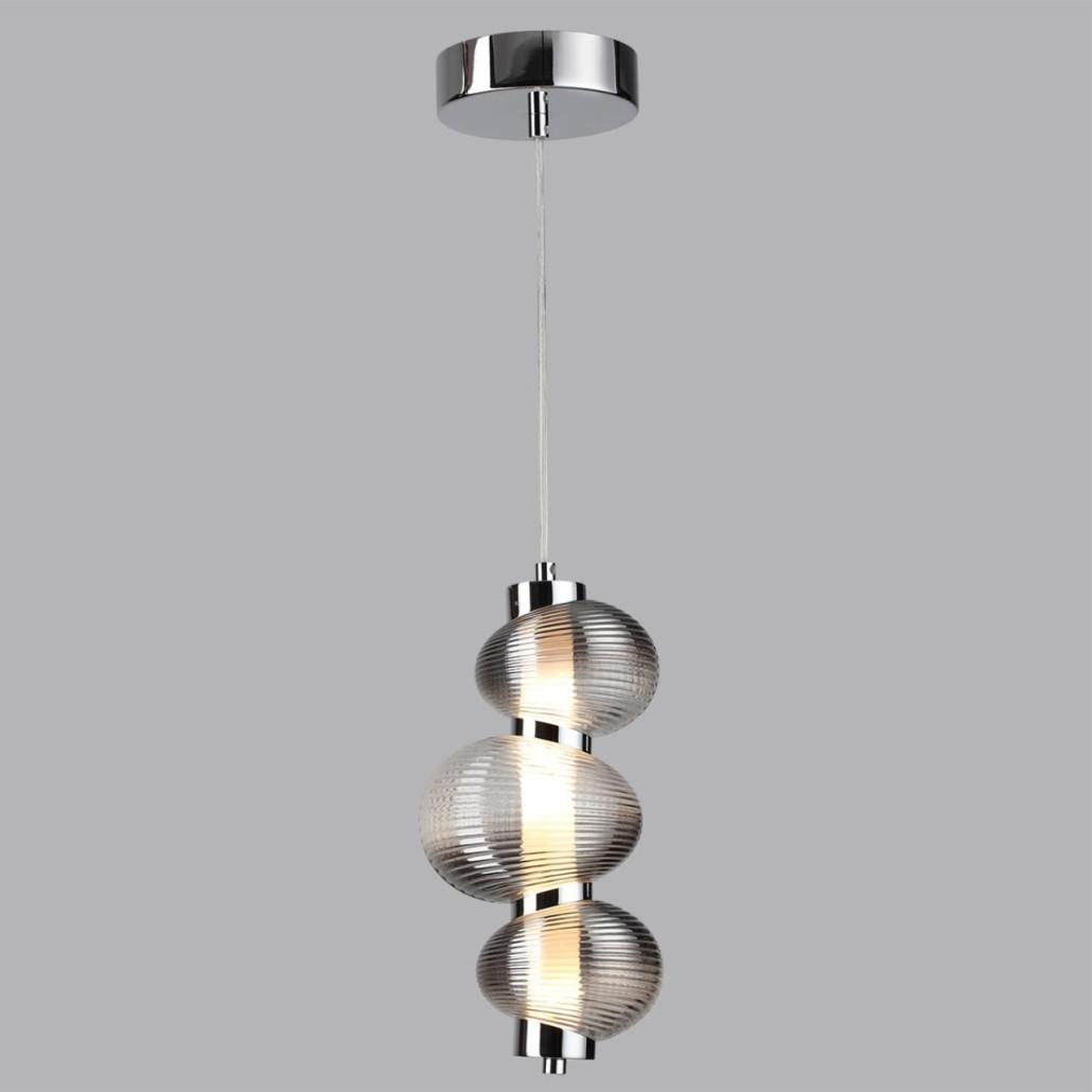 Подвесной светильник с 3-мя рифлеными стеклянными шарами Marcelh Light