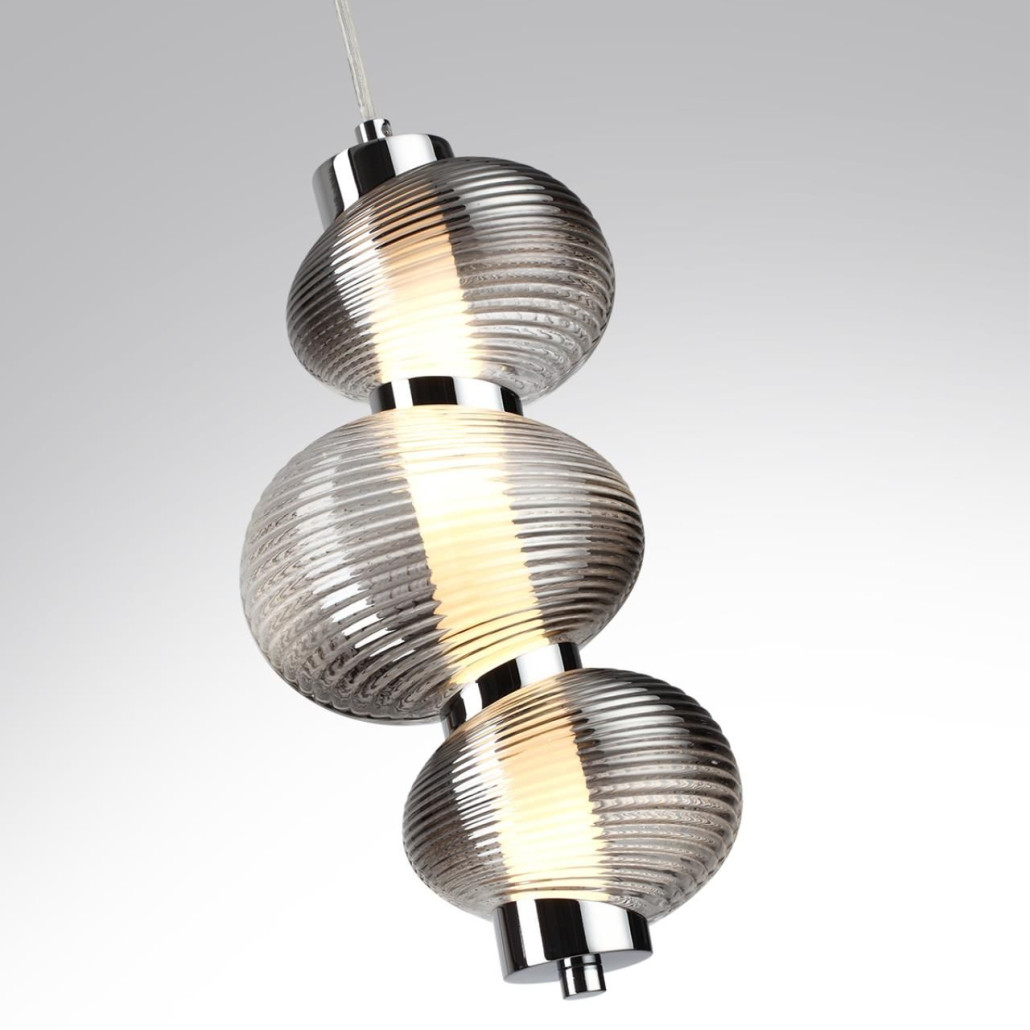 Подвесной светильник с 3-мя рифлеными стеклянными шарами Marcelh Light