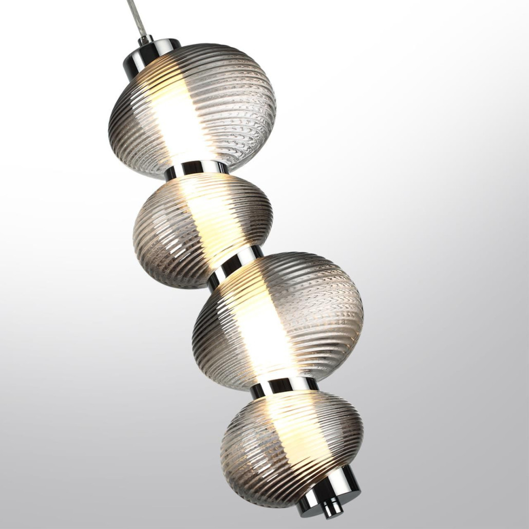 Подвесной светильник с 4-мя рифлеными стеклянными шарами Marcelh Light