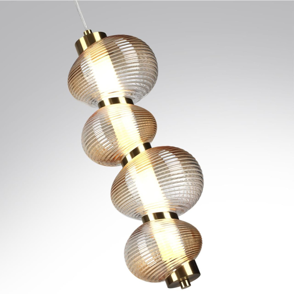 Подвесной светильник с 4-мя рифлеными стеклянными шарами Marcelh Light