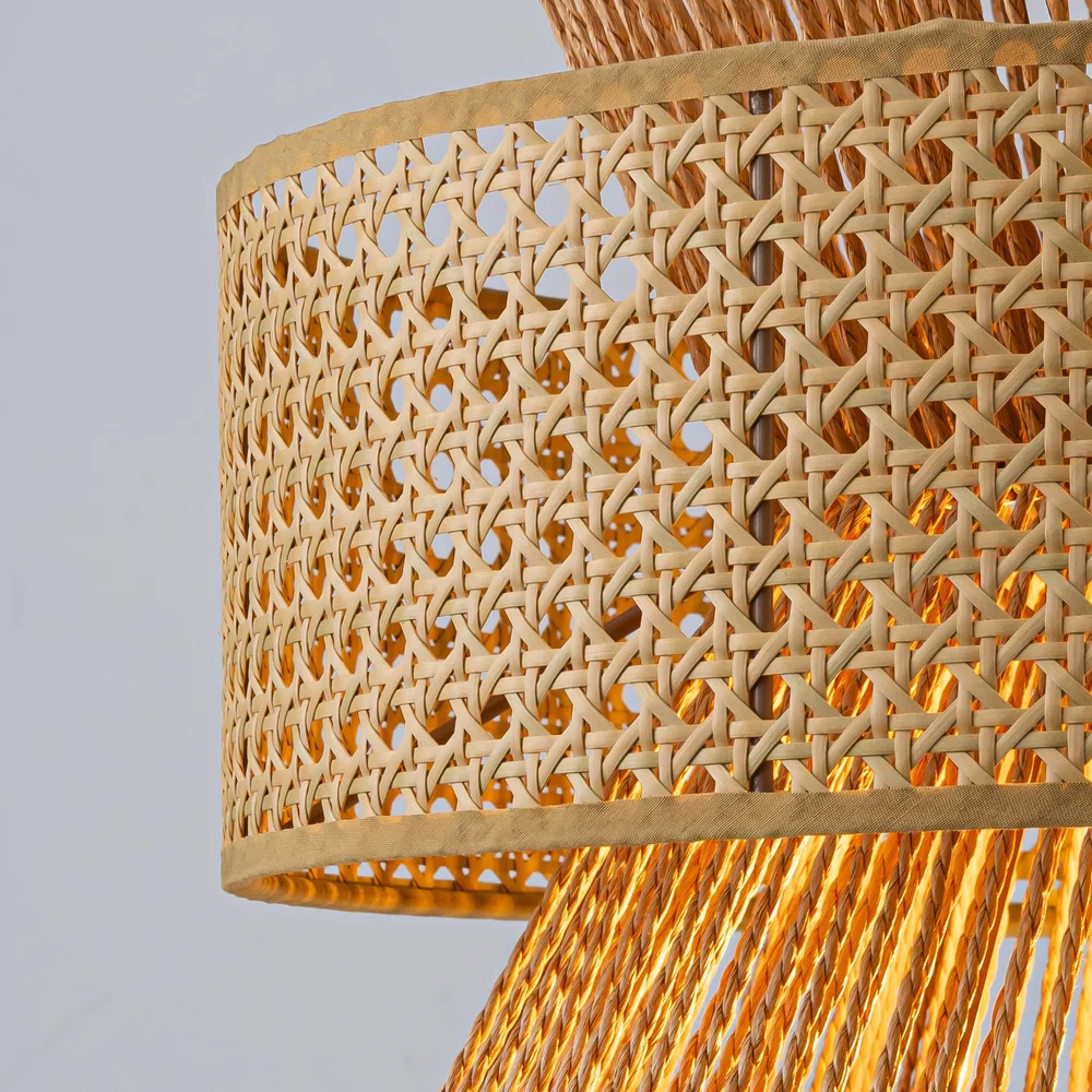 Подвесной светильник с абажуром из натуральных материалов Light Inside the Cell