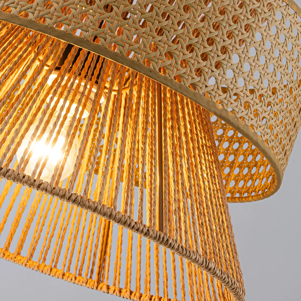 Подвесной светильник с абажуром из натуральных материалов Light Inside the Cell