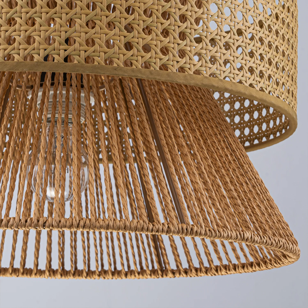 Подвесной светильник с абажуром из натуральных материалов Light Inside the Cell