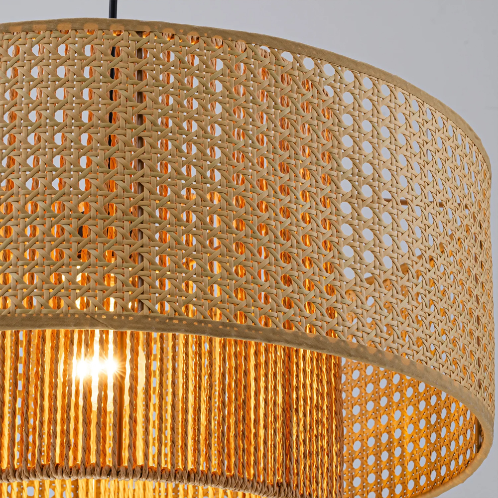 Подвесной светильник с абажуром из плтеного бамбука Light Inside the Cell