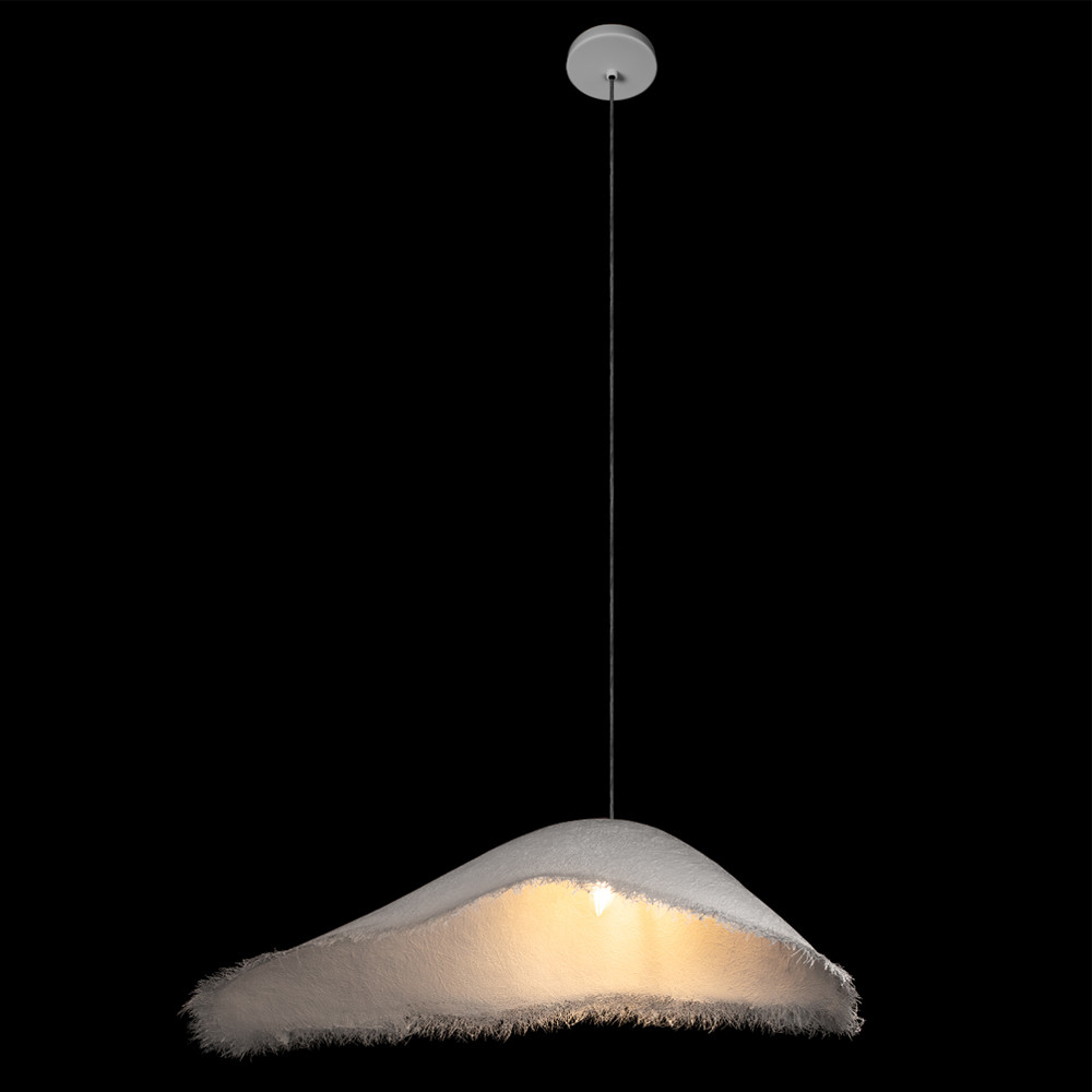 Подвесной светильник с асимметричным волнообразным абажуром и фактурной бахромой по краю Tactile Line