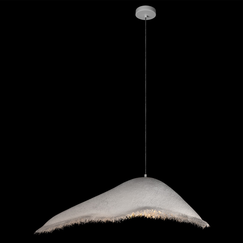 Подвесной светильник с асимметричным волнообразным абажуром и фактурной бахромой по краю Tactile Line