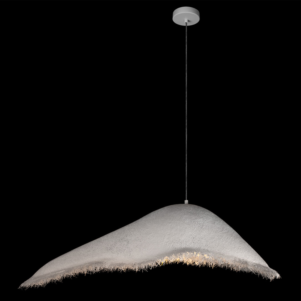 Подвесной светильник с асимметричным волнообразным абажуром и фактурной бахромой по краю Tactile Line