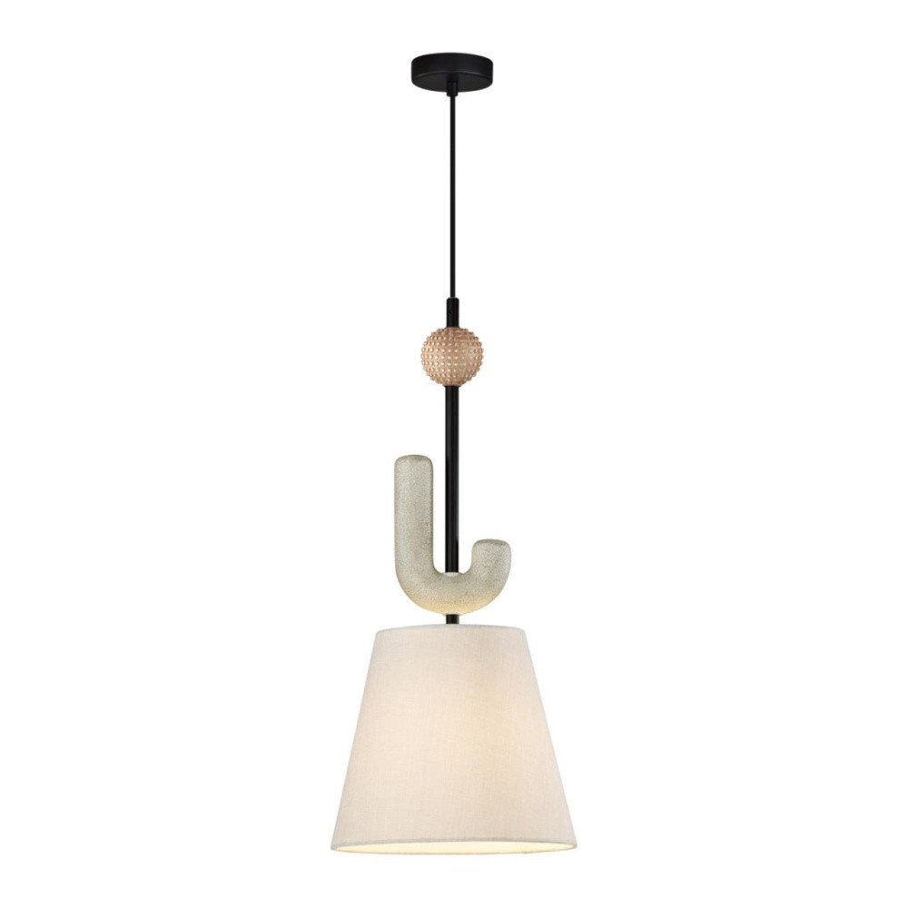 Подвесной светильник с бежевым тканевым плафоном Flourish