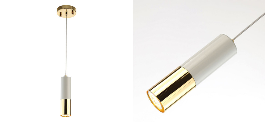 Подвесной светильник с бело-золотым плафоном Delightfull