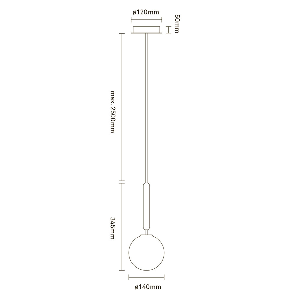 Подвесной светильник с белым стеклянным плафоном в форме шара Multipurpose