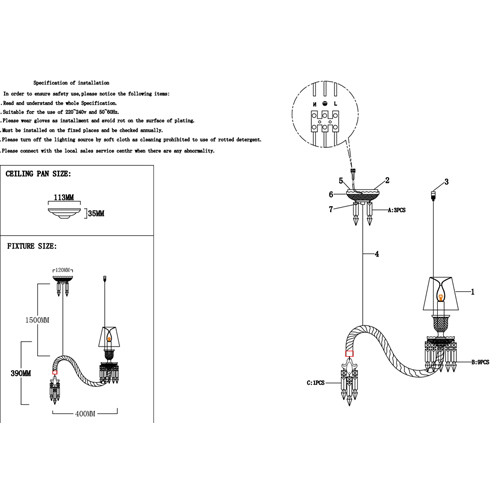Подвесной светильник с белым текстильным абажуром и изогнутым хрустальным основанием с подвесками Lustre Reverie