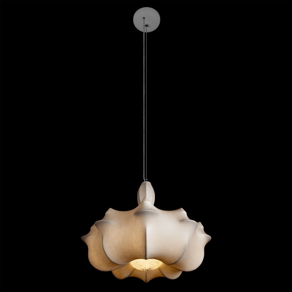 Подвесной светильник с белым фигурным абажуром и мягкими волнистыми краями Cloud Motion