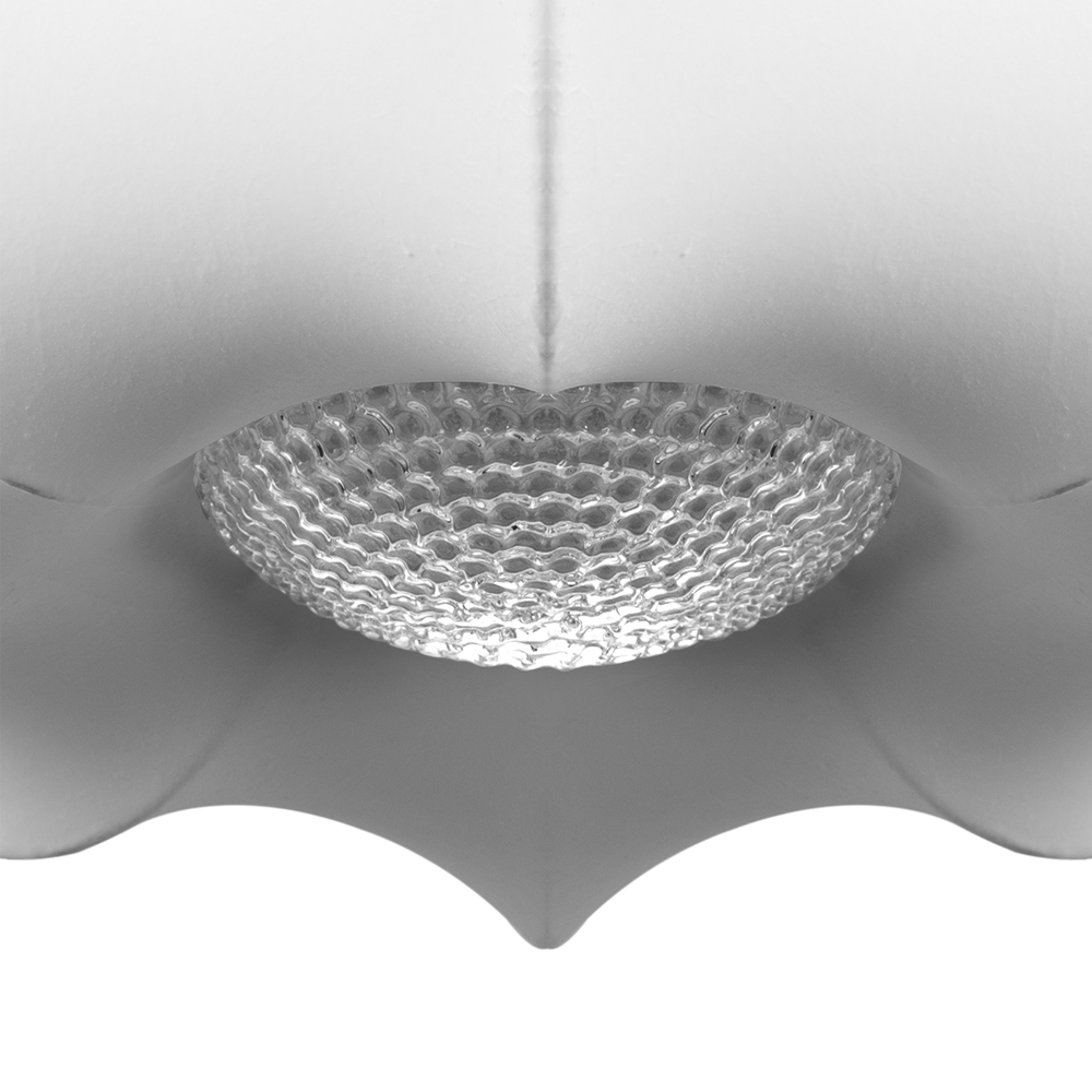 Подвесной светильник с белым фигурным абажуром и мягкими волнистыми краями Cloud Motion