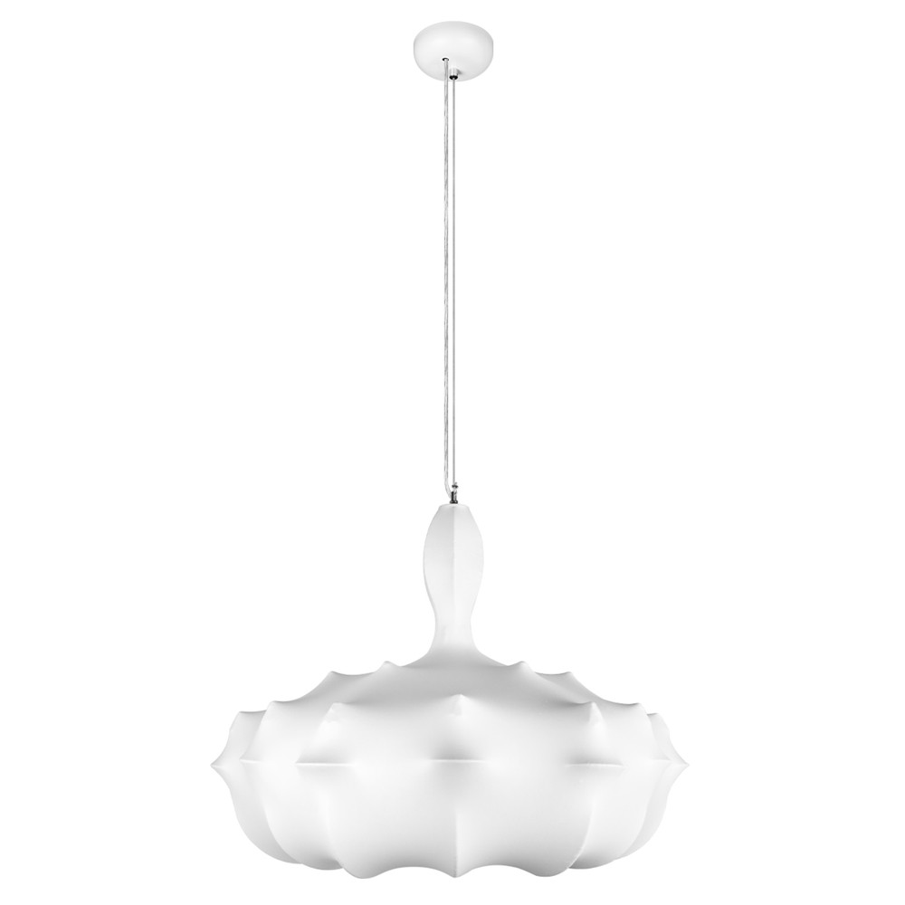 Подвесной светильник с белым фигурным абажуром и мягкими волнистыми краями Cloud Motion