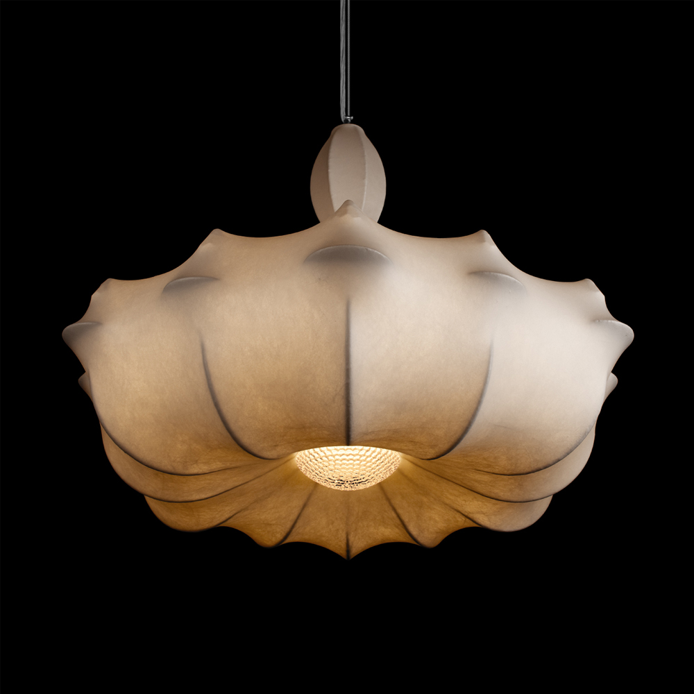 Подвесной светильник с белым фигурным абажуром и мягкими волнистыми краями Cloud Motion