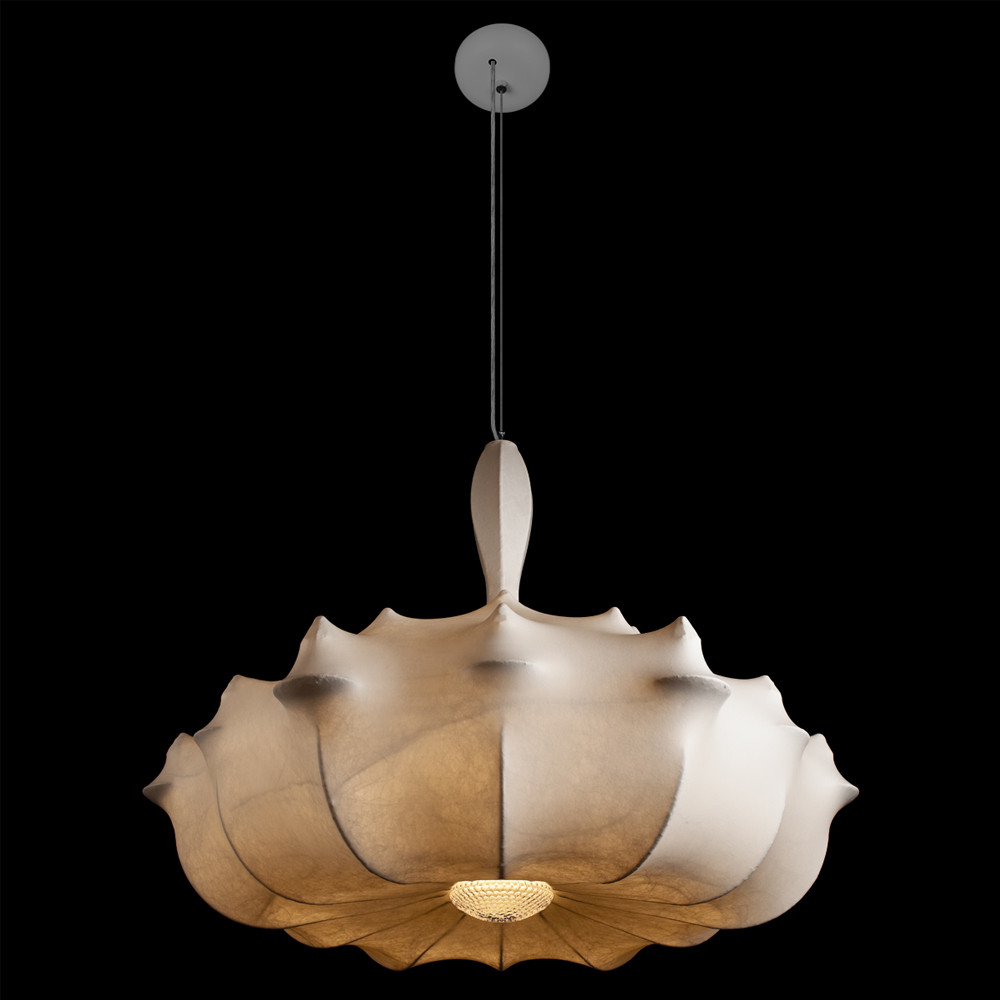 Подвесной светильник с белым фигурным абажуром и мягкими волнистыми краями Cloud Motion