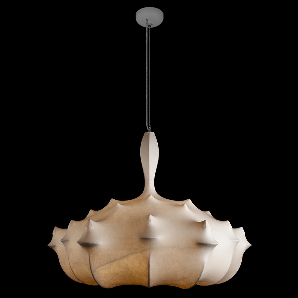Подвесной светильник с белым фигурным абажуром и мягкими волнистыми краями Cloud Motion