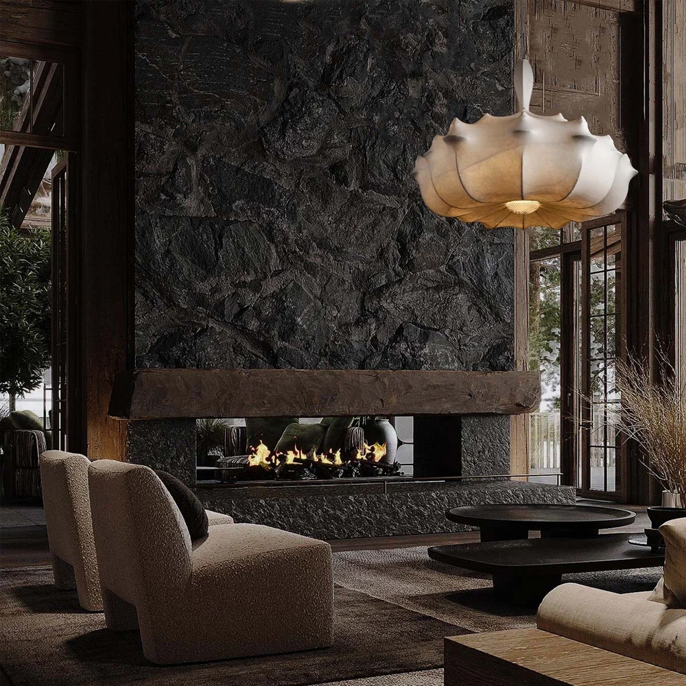 Подвесной светильник с белым фигурным абажуром и мягкими волнистыми краями Cloud Motion