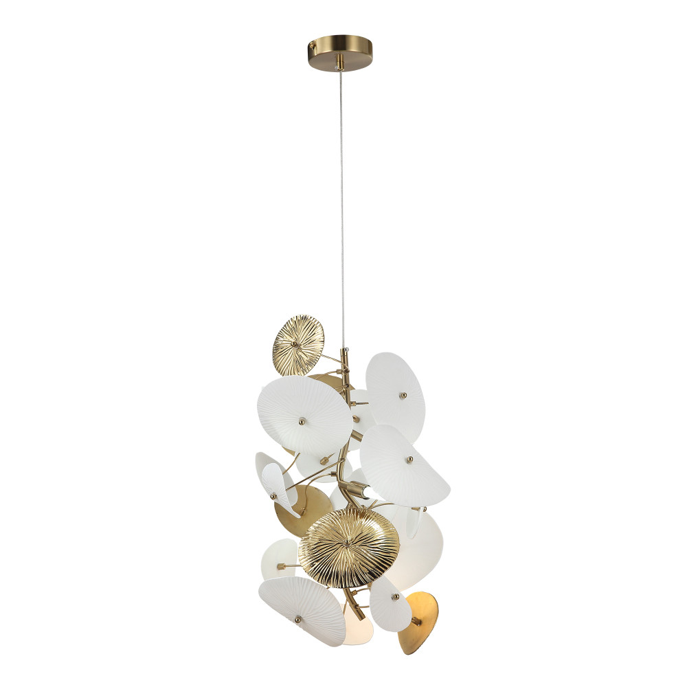 Подвесной светильник с белыми и золотистыми цветами Dahlia Flowers Lamp