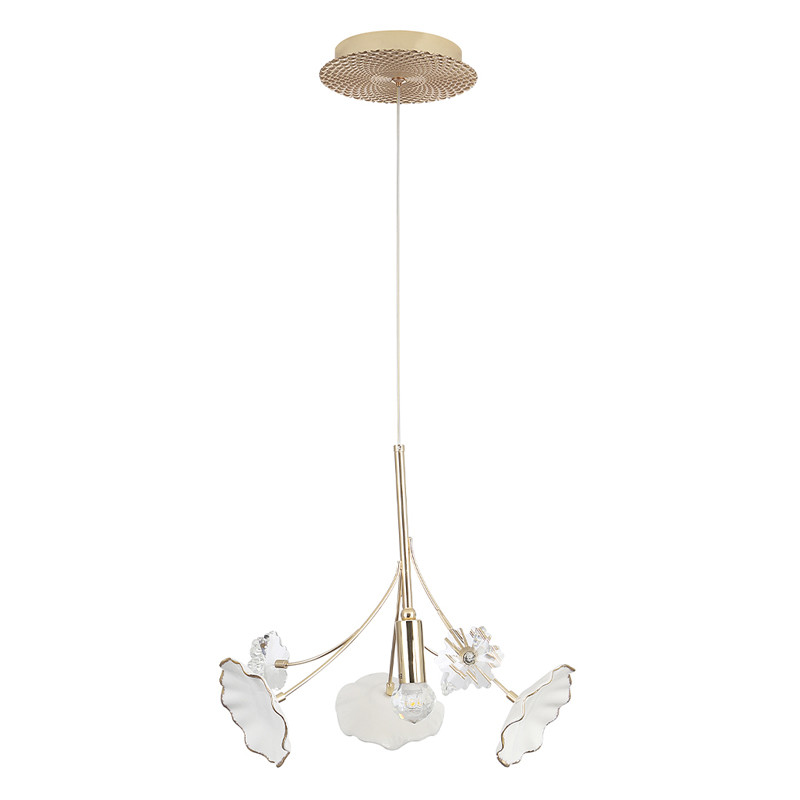 Подвесной светильник с белыми и прозрачными цветочными лепестками Wintery flovers