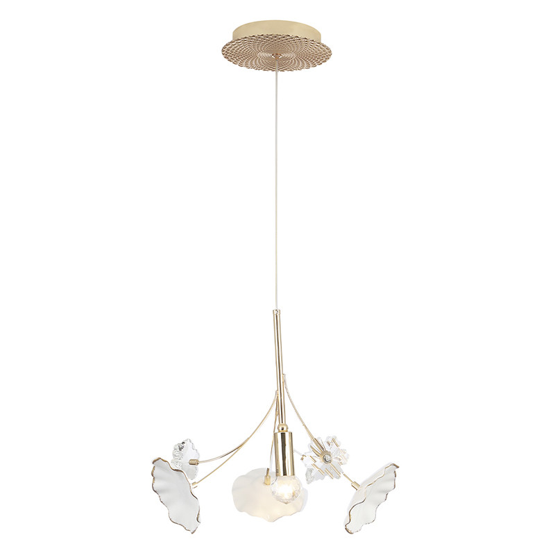 Подвесной светильник с белыми и прозрачными цветочными лепестками Wintery flovers