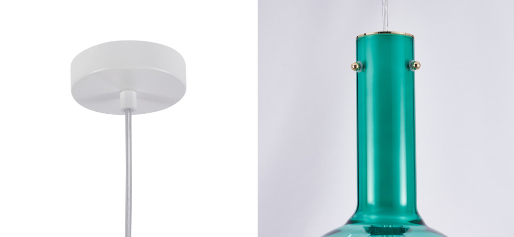 Подвесной светильник с выдувным плафоном AMBERY TURQUOISE