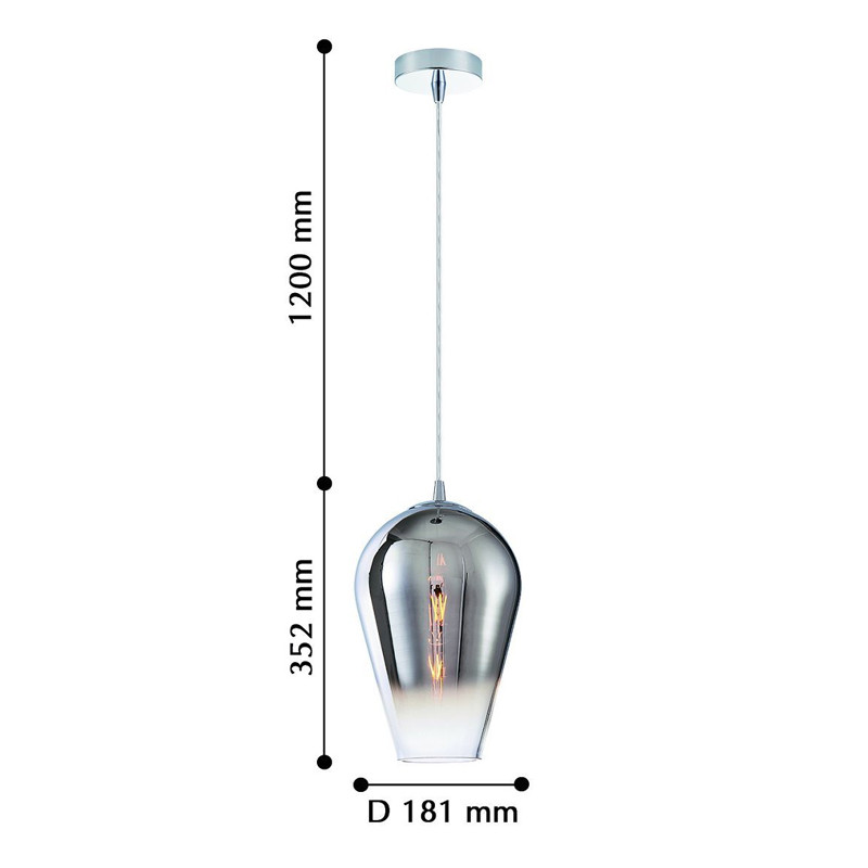 Подвесной светильник с градиентом цвета хром SPARKLE