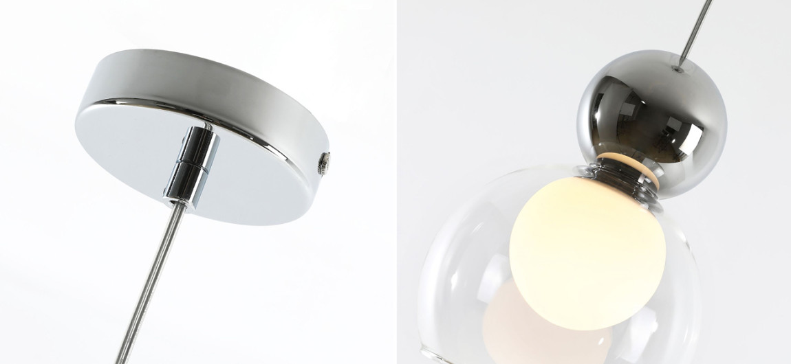 Подвесной светильник с двойным плафоном Flasky Chrome Sphere
