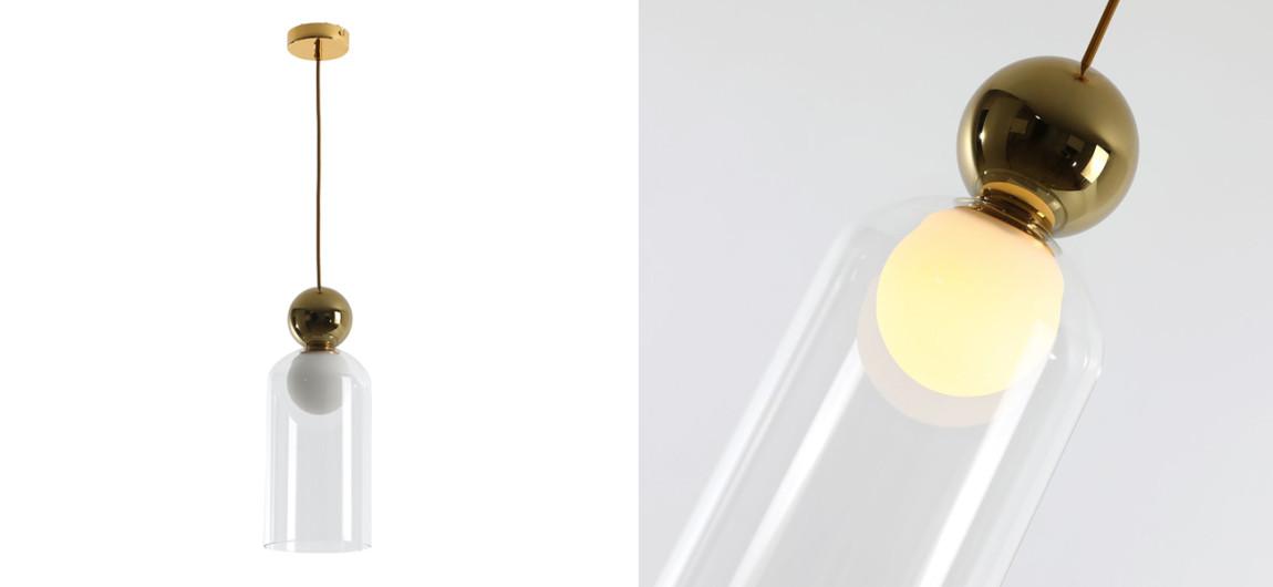 Подвесной светильник с двойным плафоном Flasky Gold