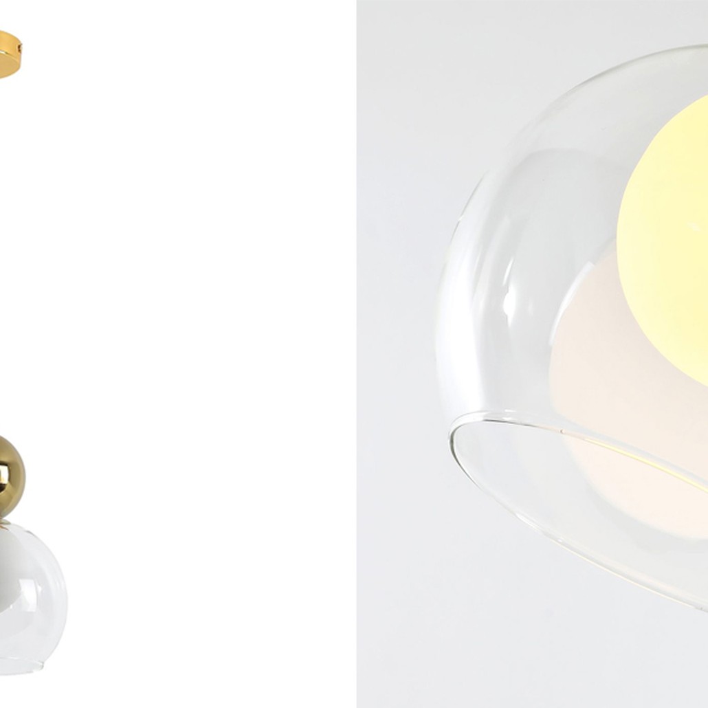 Подвесной светильник с двойным плафоном Flasky Gold Sphere