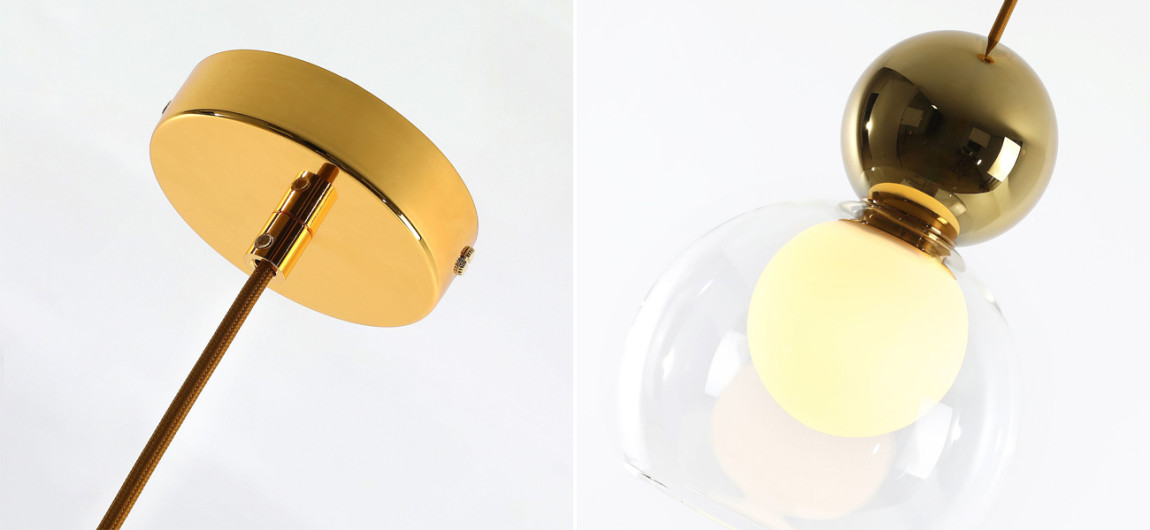 Подвесной светильник с двойным плафоном Flasky Gold Sphere