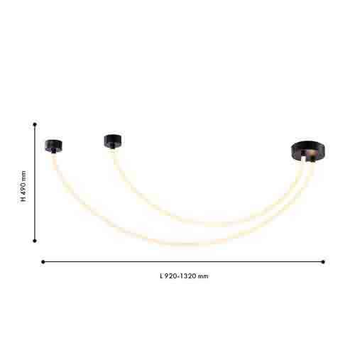 Подвесной светильник с двойными световыми дугами  Luke Lampco Tracer Lamp