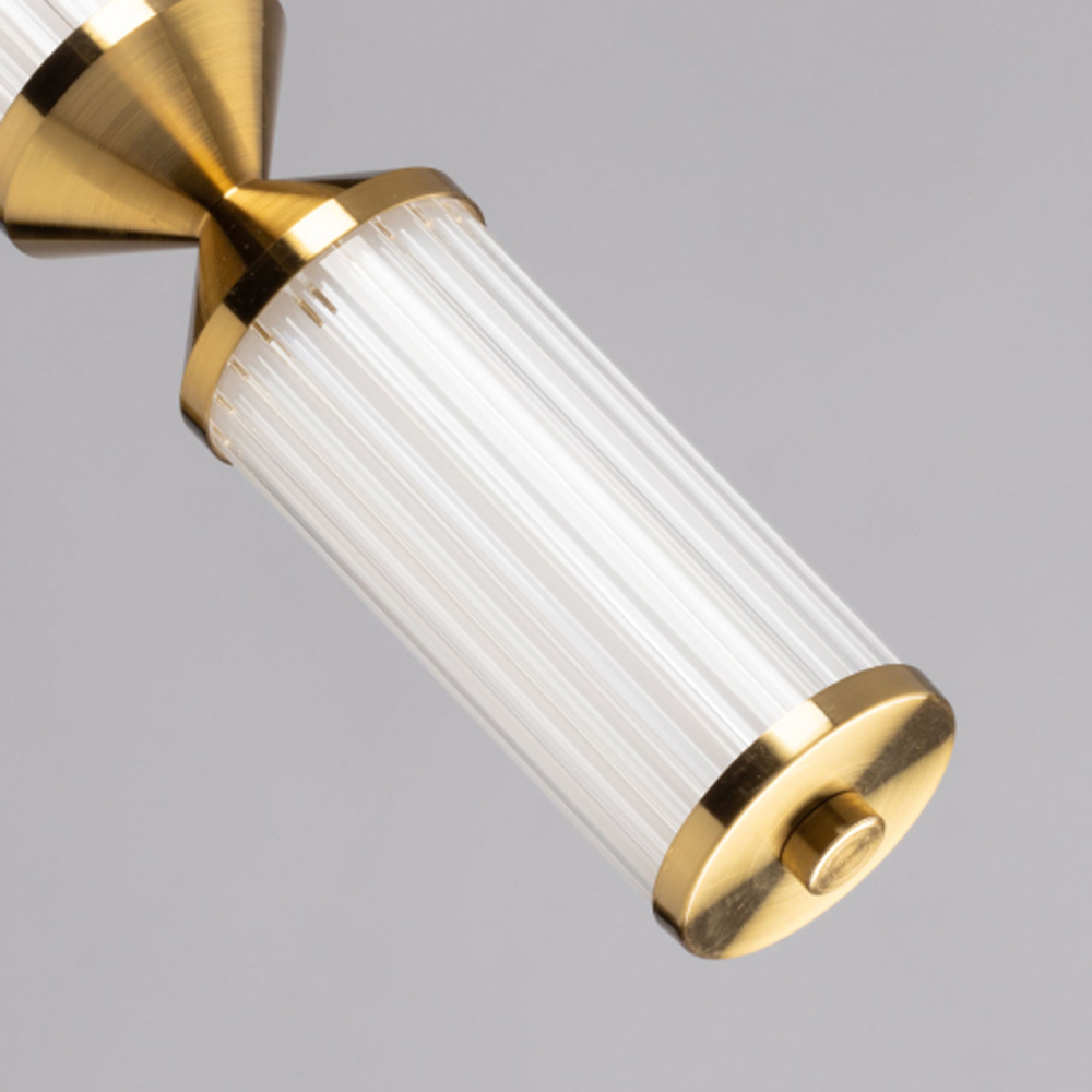 Подвесной светильник с двумя белыми рифлеными цилиндрическими плафонами Golden Swirl