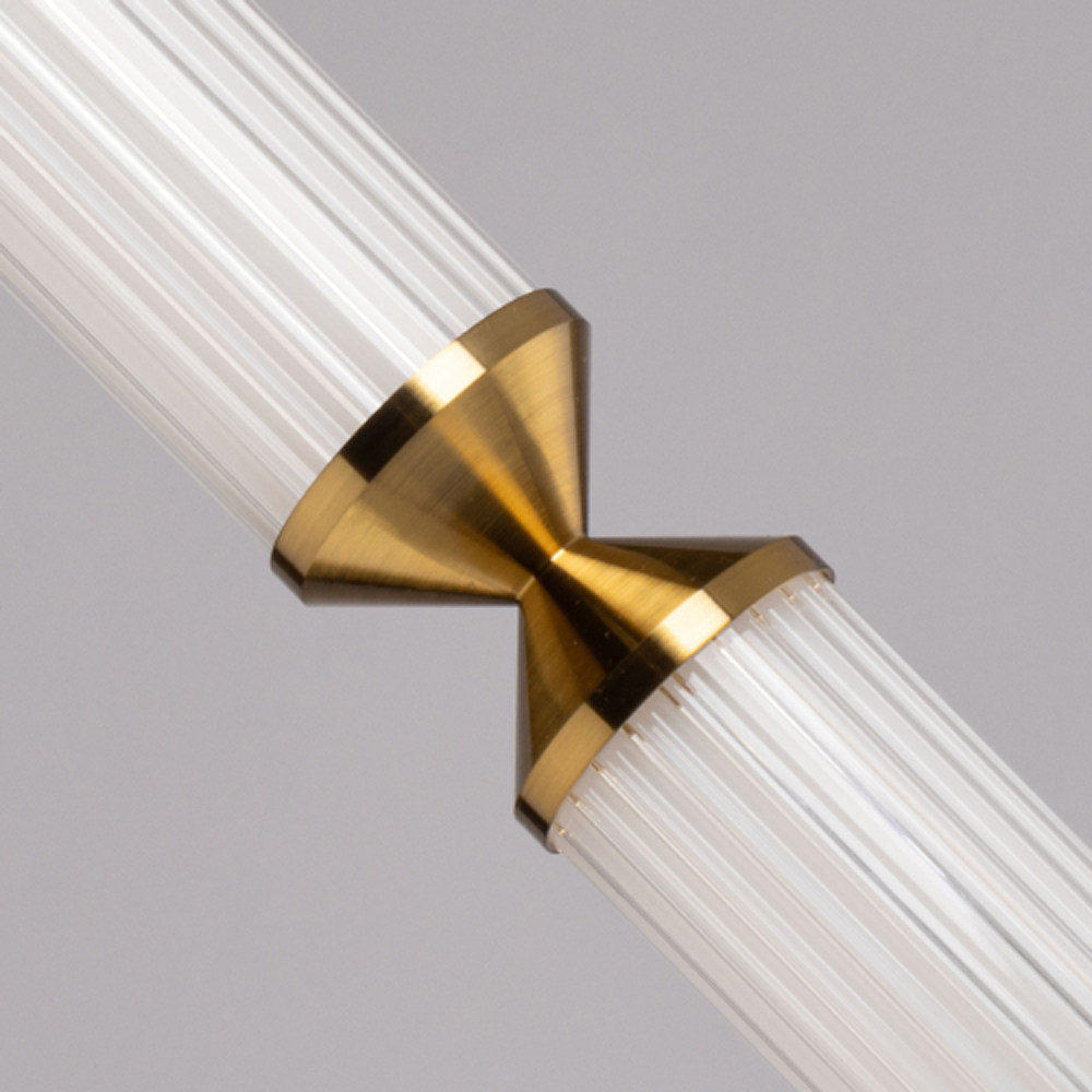 Подвесной светильник с двумя белыми рифлеными цилиндрическими плафонами Golden Swirl