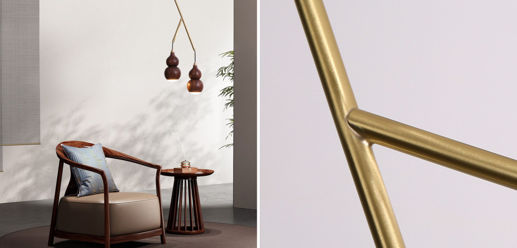 Подвесной светильник с двумя плафонами из дерева llbert