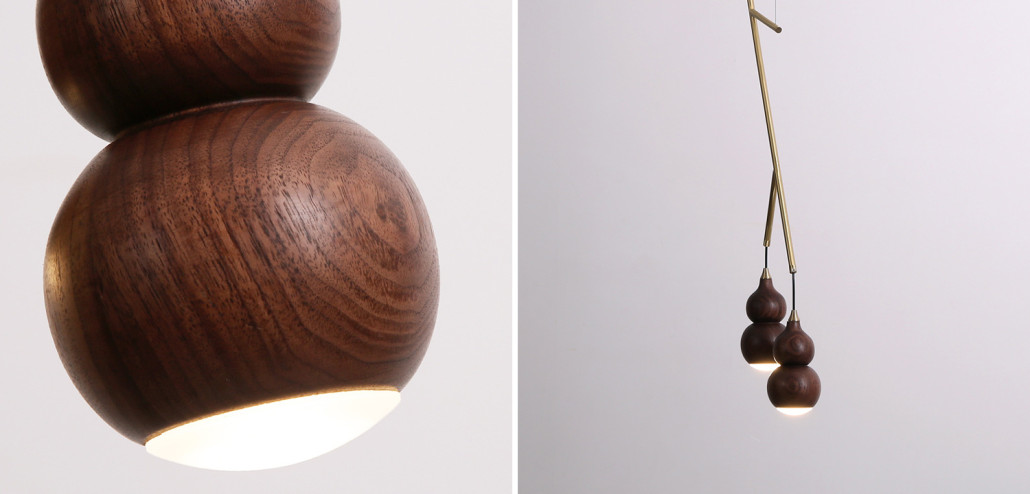 Подвесной светильник с двумя плафонами из дерева llbert