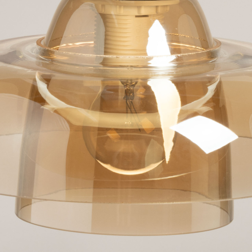 Подвесной светильник с двухъярусным плафоном цвета янтарь Honey Layer