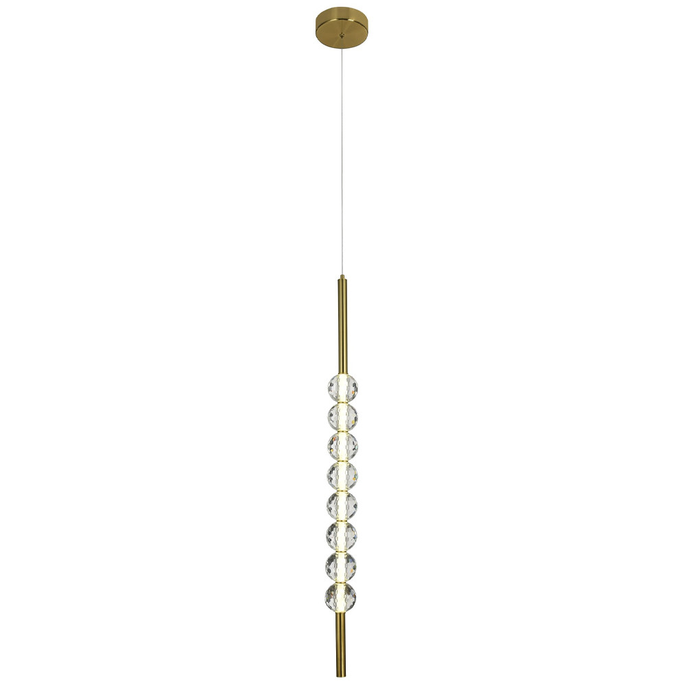 Подвесной светильник с декором из 8-ми хрустальных сфер Celestin Spheres Brass Hanging Lamp