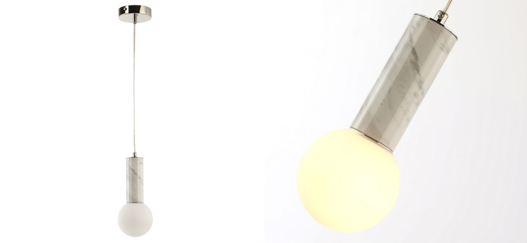 Подвесной светильник с декором под белый мрамор Shaw Marble