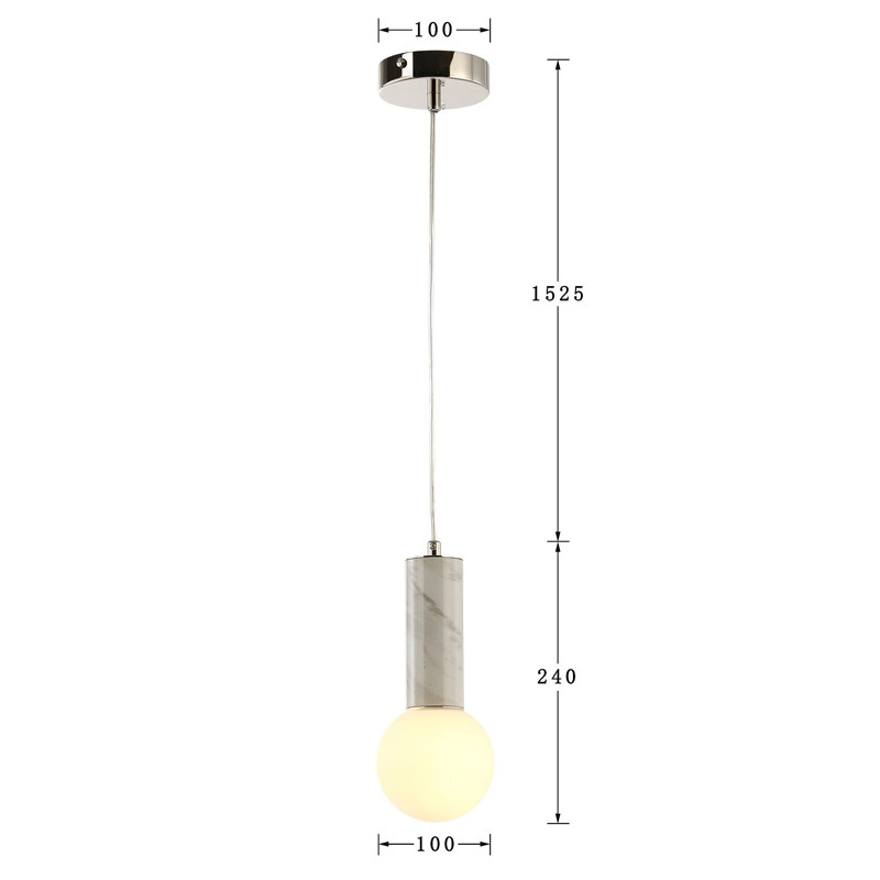 Подвесной светильник с декором под белый мрамор Shaw Marble