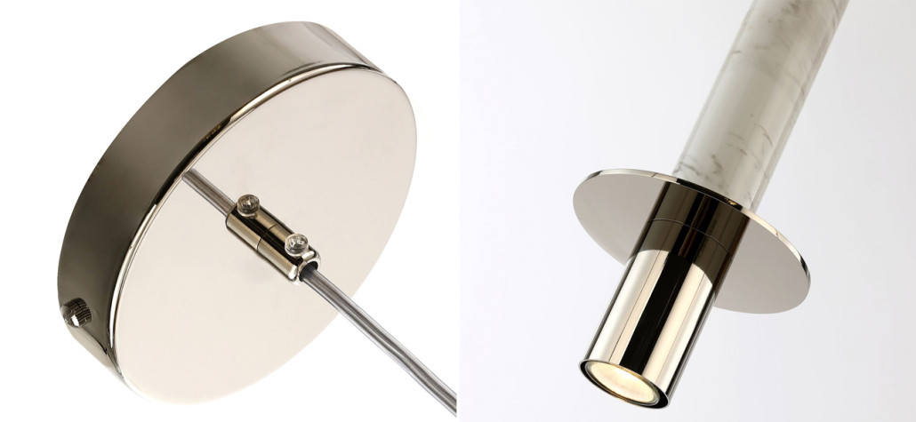 Подвесной светильник с декором под белый мрамор Shaw Marble Nickel