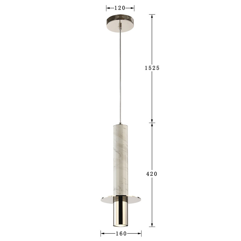 Подвесной светильник с декором под белый мрамор Shaw Marble Nickel