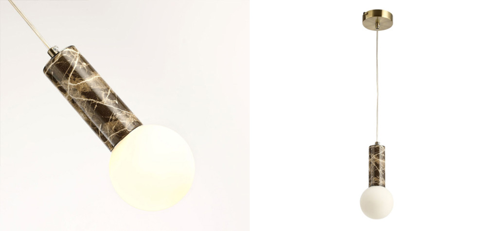 Подвесной светильник с декором под коричневый мрамор Shaw Marble