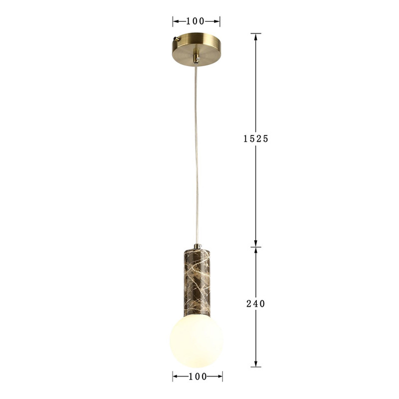 Подвесной светильник с декором под коричневый мрамор Shaw Marble