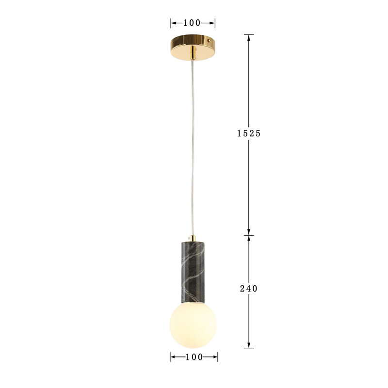 Подвесной светильник с декором под черный мрамор Shaw Marble
