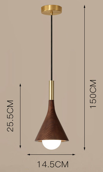 Подвесной светильник с деревянным корпусом конусообразной формы TAPIO Walnut